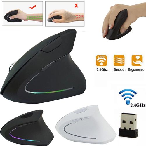 Souris sans fil 2.4 GHz jeu Design ergonomique souris verticale souris USB 1600 DPI souris verticale ergonomique