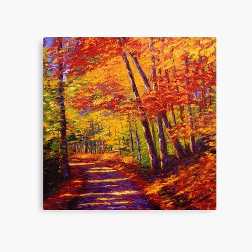 Canevas imprimer Route des érables d'automne de la Nouvelle-Angleterre Impression sur toile Art Décoration Murale/ 40x50cm ou 40x40cm