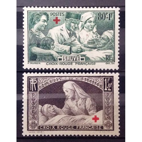 Série Croix Rouge 1940 - Au Profit Des Blessés - N° 459 + 460 Neufs* - Cote 12,50 - France Année 1940 - N24284