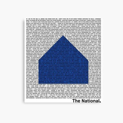 Canevas imprimer Le logo national (groupe) (Sleep Well Beast) et les paroles (noir) Impression sur toile Art Décoration Murale/ 40x50cm ou 40x40cm