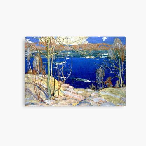 Canevas imprimer Spring Ice, peinture d'art de Tom Thomson Impression sur toile Art Décoration Murale/ 40x50cm ou 40x40cm