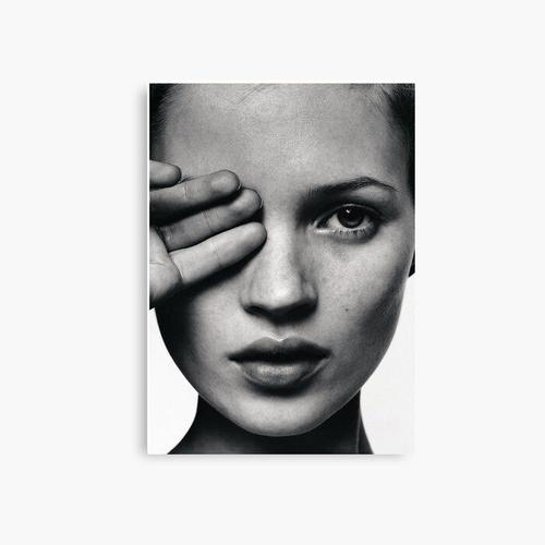 Canevas imprimer Mode Kate Moss, affiche scandinave Impression sur toile Art Décoration Murale/ 40x50cm ou 40x40cm