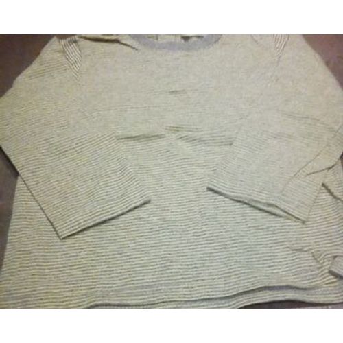T Shirt Ml Rayé Gris Jaune 3 Ans Pression Dos