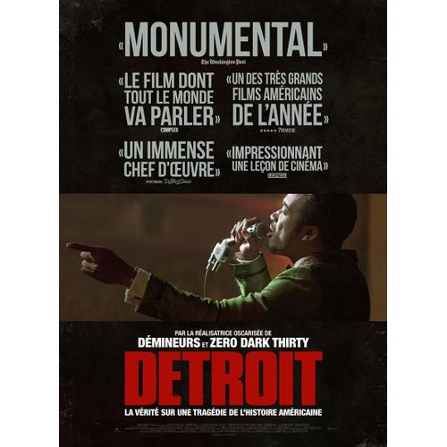 Detroit - Véritable Affiche De Cinéma Pliée - Format 40x60 Cm - De Kathryn Bigelow Avec John Boyega, Will Poulter, Algee Smith, Jacob Latimore - 2017