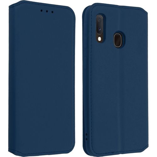 Housse Samsung Galaxy A20e Étui Folio Fonction Support Vidéo Bleu Nuit