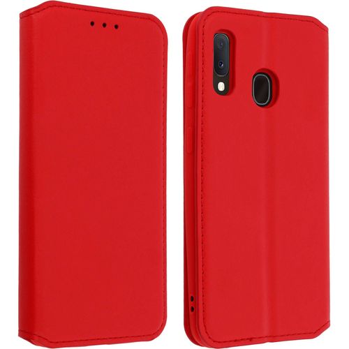 Housse Samsung Galaxy A20e Étui Folio Fonction Support Vidéo Rouge