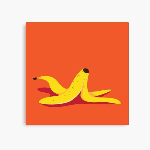 Canevas imprimer Illustration pop art de peau de banane. Impression sur toile Art Décoration Murale/ 40x50cm ou 40x40cm