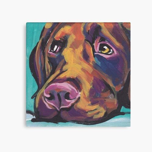 Canevas imprimer Chocolat Labrador Retriever Dog Art de chien pop coloré et lumineux Impression sur toile Art Décoration Murale/ 40x50cm ou 40x40cm