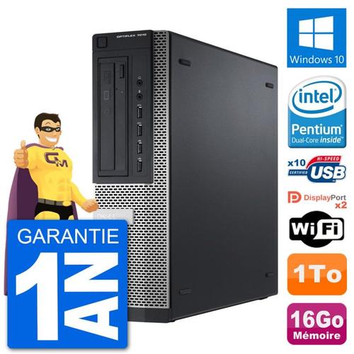 PC Dell OptiPlex 7010 DT Intel G2020 RAM 16Go Disque Dur 1To Windows 10 Wifi