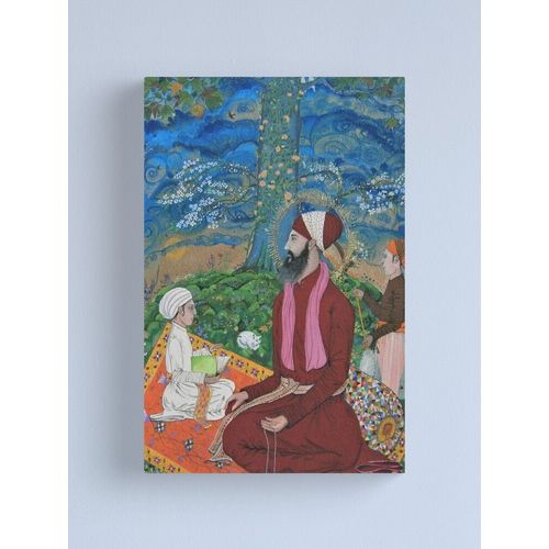 Canevas imprimer Guru Ram Das méditant sous un arbre Chenar Impression sur toile Art Décoration Murale/ 40x50cm ou 40x40cm