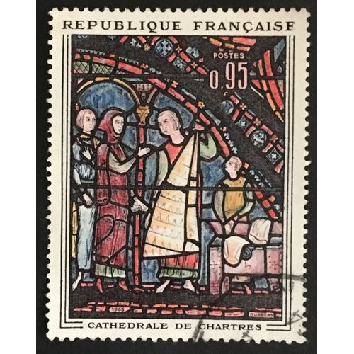 Timbre France Yvert No 1399 Vitrail De La Cathédrale De Chartres