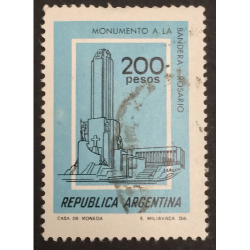 Timbre Argentine Monument De Sceau Commémoratif Du Drapeau À Rosario De Santa Fe 1979