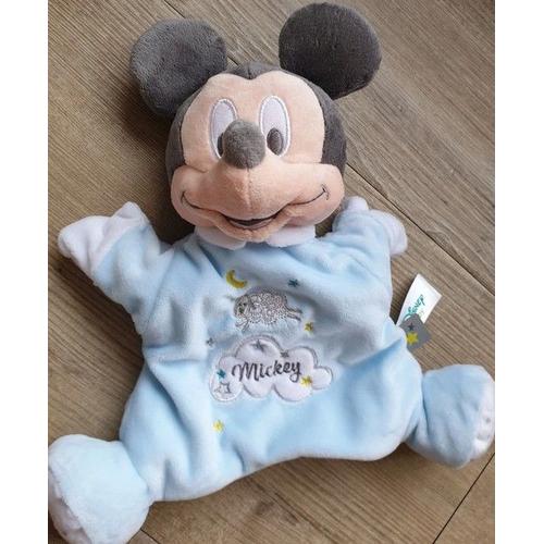 Doudou Marionnette Mickey Bleu Nuage Mouton Lune Disney Baby