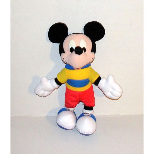 Mickey Jaune Bleu Rouge Vintage Peluche Doudou Mickey Arcotoy 35 Cm