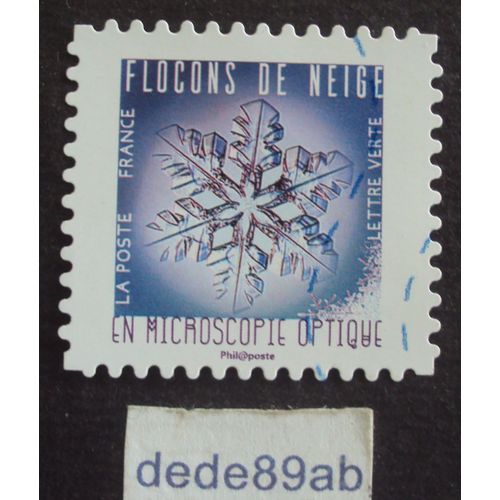 France.. Flocons De Neige En Microscopie Optique . N°2 . Oblitéré Used Stamp .