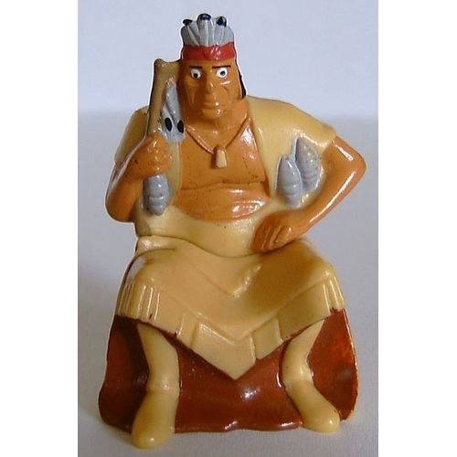 Figurine Chef Powhatan Assis - Série Pocahontas (Nestlé 1996)