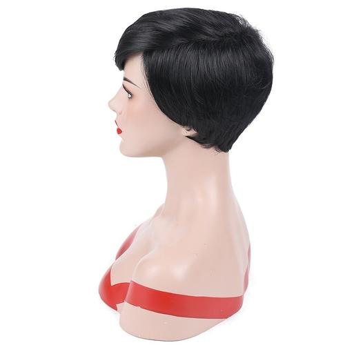 Perruque Noire Courte Sexy Adulte Femme Brune Wig Cheveux Black Afro 