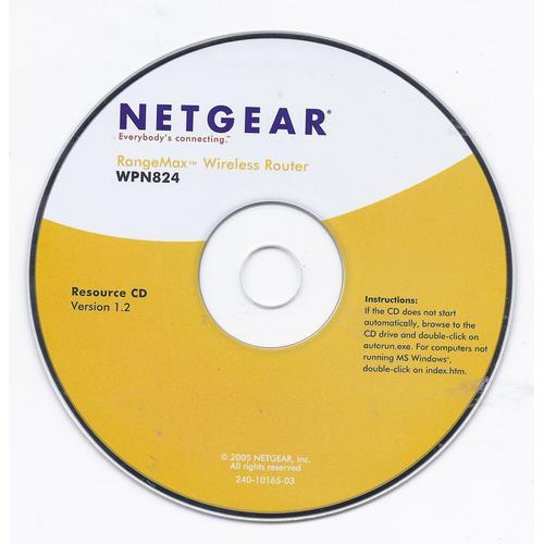 Cd Netgear Rangemax Wireless Router Wpn824 Version 1.2