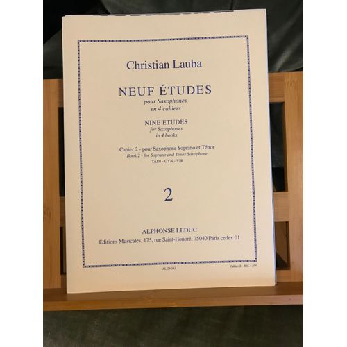 Christian Lauba 9 Études Saxophone Soprano Ténor Cahier 2 Partition Ed. Leduc