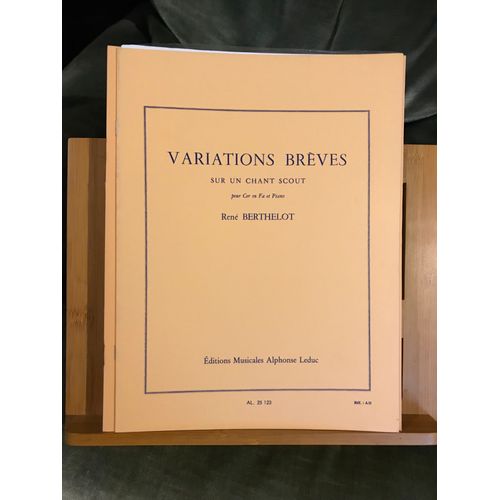 René Berthelot Variations Brèves Sur Un Chant Scout Partition Cor Piano Ed Leduc