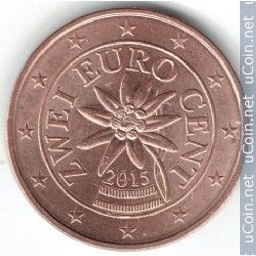 Autriche = Pièce De 2 Centimes D'euro , Année 2015