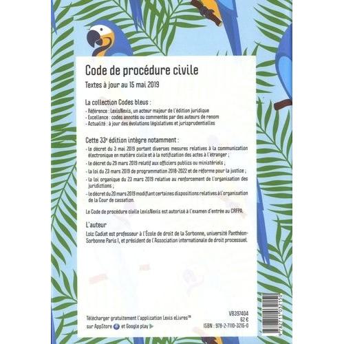 Code De Procédure Civile - Jaquette Perroquet