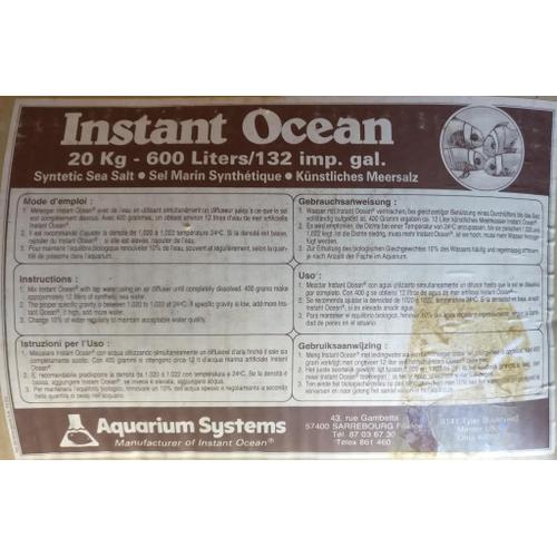 Sel Marin - Seasalt - Instant Ocean 20kg