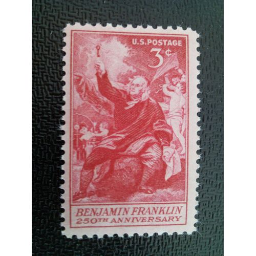Timbre Etat-Unis Yt 609 "Franklin Prend L'électricité Du Ciel" De Benjamin West 1956 ( 3712 )
