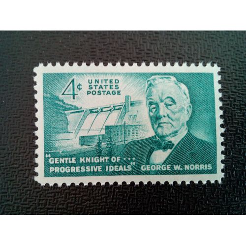 Timbre Etat-Unis Yt 715 Sénateur George W. Norris Du Nebraska Et Norris Dam 1961 ( 3712 )