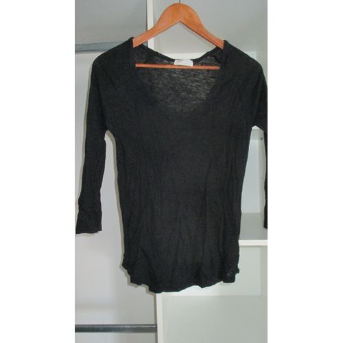 Pull Noir Zara Taille S Manches 3/4
