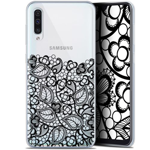 Caseink Coque Pour Samsung Galaxy A50 (6.4 ) [Gel Hd Collection Spring Design Bas Dentelle Noir - Souple - Ultra Fin ]
