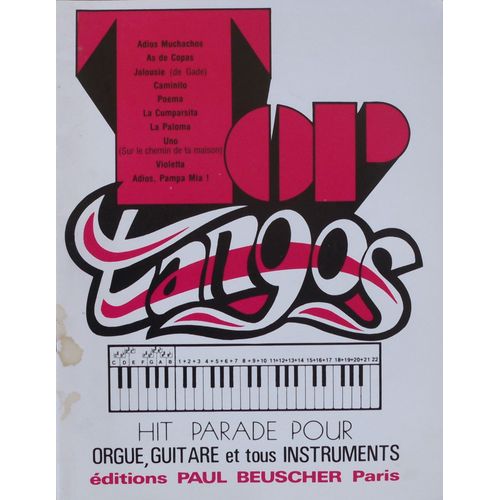 Hit Parade Pour Orgues,Guitare Et Tous Instruments Top Tangos