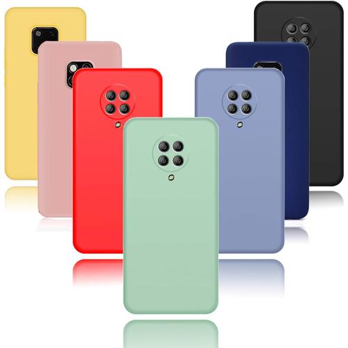 Set De 7 Coques Protection En Silicone/Polyuréthane Thermoplastique Ultra Fin Pour Téléphone Portable Xiaomi Poco F2 Pro/Redmi K30 Pro Zoom - Surface Mate Noir/Bleu/Bleu Clair/Vert/Jaune/Rouge/Rose