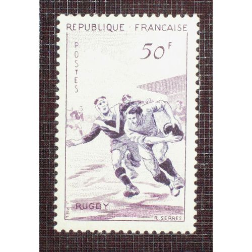 France N° 1074 Neuf Sans Charnière De 1956 - 50f Lilas Et Violet « Rugby »