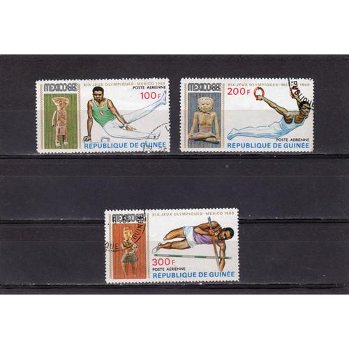 Timbres De Poste Aérienne De La République De Guinée (Jeux Olympiques De Mexico)