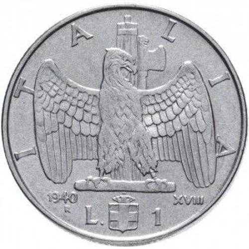 Pièce De Monnaie D'italie - 1 Lire De 1940