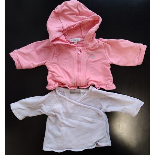 Lot De 2 Gilets Bébé Fille Taille 1 Mois