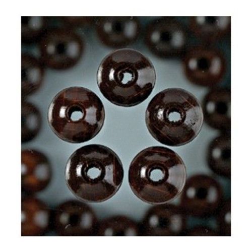 Lot De 53 Perles En Bois De Diamètre 10 Mm, Diam. De Perçage 2,5 Mm