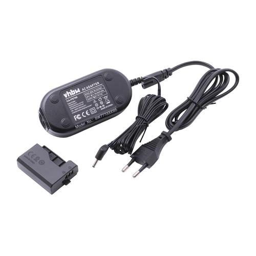 vhbw Bloc d'alimentation, chargeur adaptateur compatible avec Canon EOS 1100D, 1200D appareil photo, caméra vidéo - Câble 2m, coupleur DC