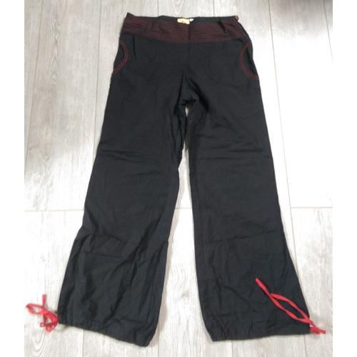 Pantalon Droit Fantazia Noir Et Rouge 36/38