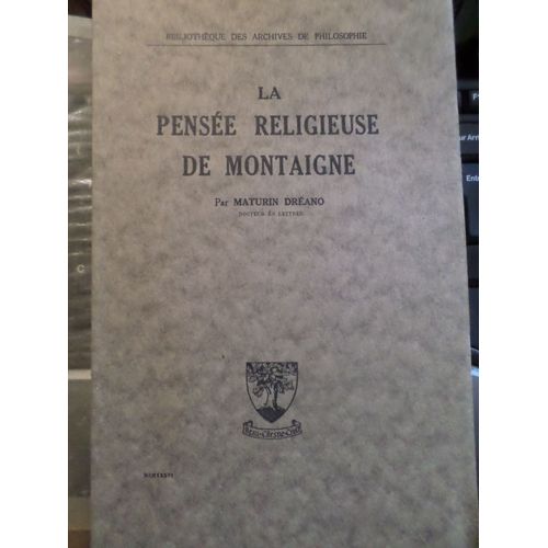La Pensee Religieuse De Montaigne