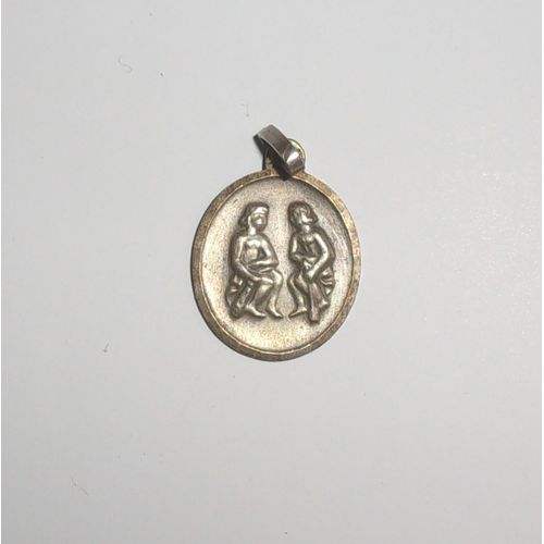 Pendentif - Médaille Signe Du Zodiaque "Verseau" - Métal Argenté