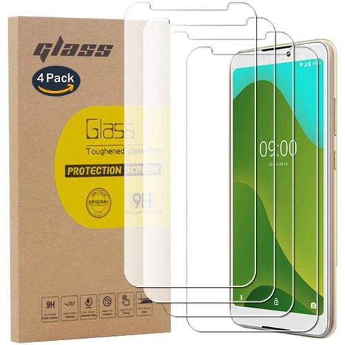 4 Pack Film Protection En Verre Trempé Écran Protecteur Vitre Pour Wiko Jerry 4 Glass Protector Haute Transparence, Super Résistant, Sans Bulles D'air 0.26mm 9h