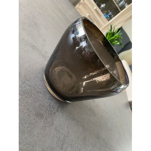 Pot De Fleurs  Transparent Noir 14,5x12,5cm