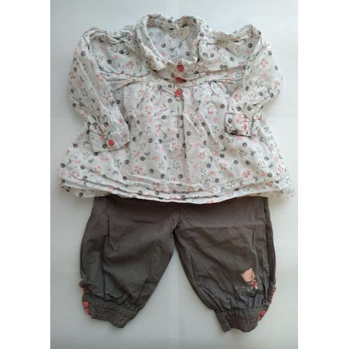 Ensemble Blouse Et Pantalon Bébé Fille Orchestra Taille 6 Mois