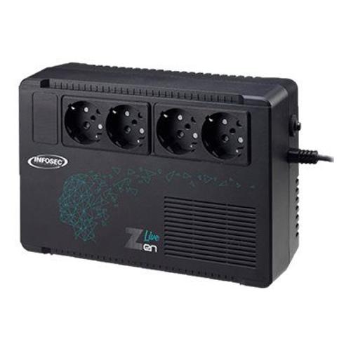 INFOSEC Zen Live 500 - Onduleur - CA 220/230/240 V - 500 VA - 4.5 Ah - connecteurs de sortie : 4 - France