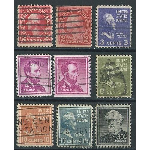 Lot 3 De 9 Timbres Etats Unis Oblitérés Anciens