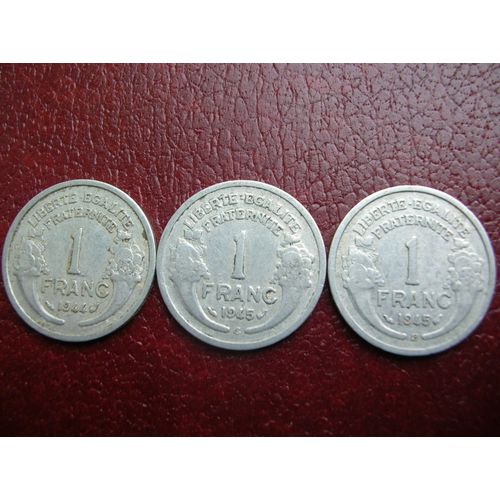 Trio De 1 Franc 1944+1945 B+1945 C