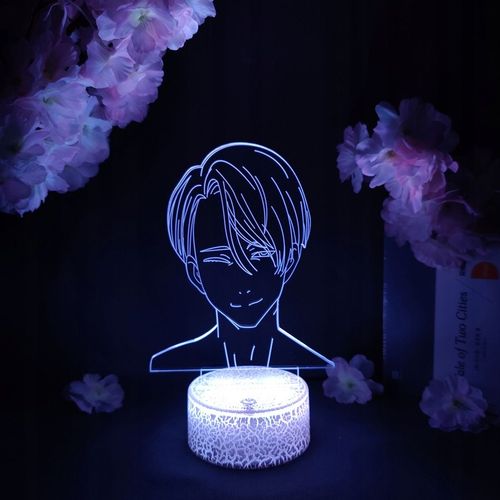 Lampe De Chevet Adaptée Au Personnage De La Bande Dessinée Yuri On Ice Victor, Veilleuse Af12335