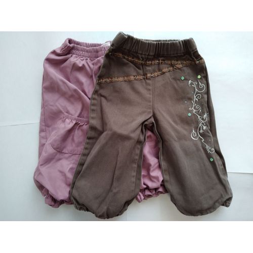 Lot De 2 Pantalons Bébé Fille Taille 12 Mois